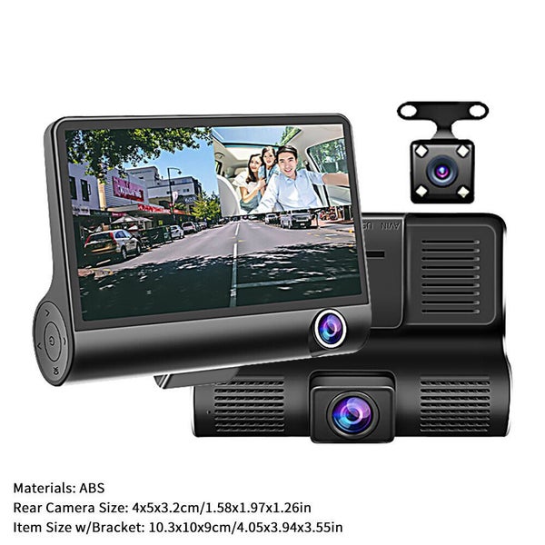 1080P Car DVR 4" 3 Lens Dash Cam Front and Rear Video Recorder Camera G-sensor T Carousel 20