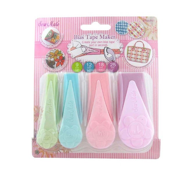Bias Tape Maker Pack 9mm, 12mm, 18mm & 25mm By Sew Mate Carousel 1