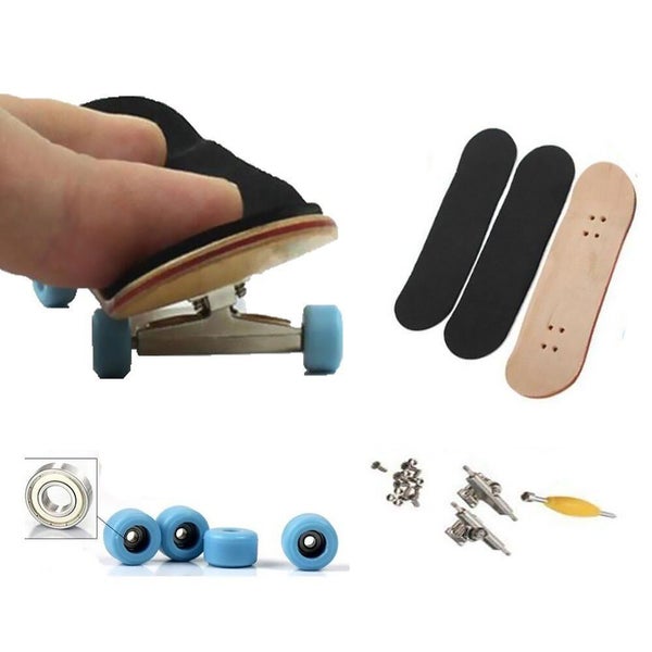 Complete Wooden Fingerboard Finger Skate Board Maple Wood Set Kids Toys Gift #T Carousel 1