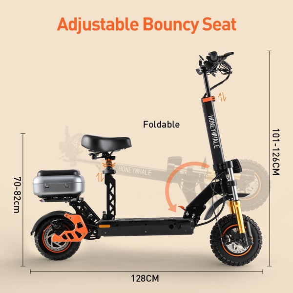Promotion! Off-Road-1000W-11'' Off-road Tire 50KM/H-Seated Electric Scooter H3 Carousel 2