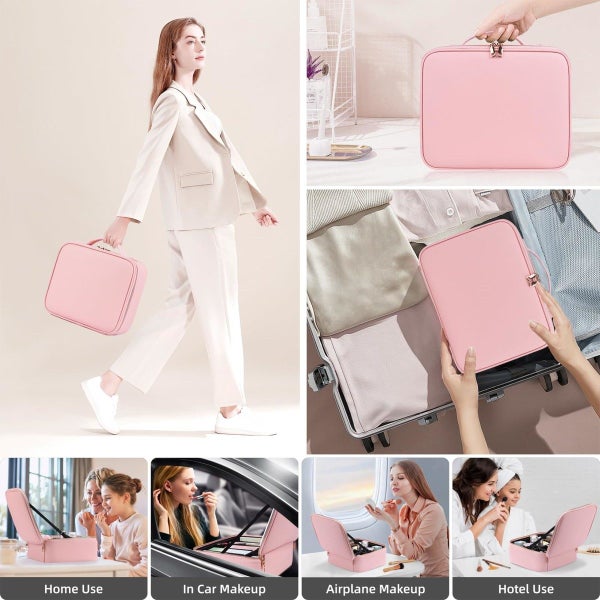 Makeup Bag Mirror LED Lighted Travel Makeup Train Case Cosmetic Bag Organizer Mi Carousel 2