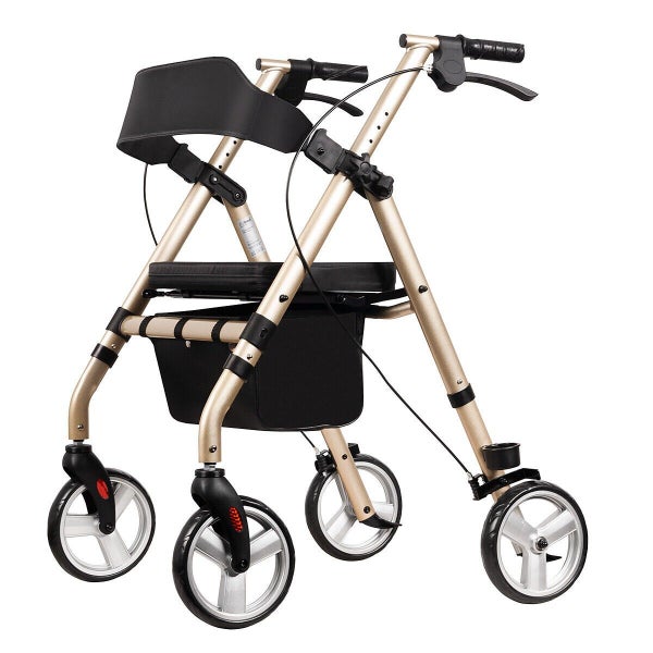 Classic Rollator, Mobility 4 Wheel Walker, Folding, Walking Frame Carousel 1