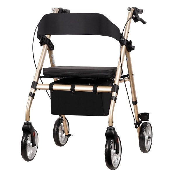 Classic Rollator, Mobility 4 Wheel Walker, Folding, Walking Frame Carousel 2
