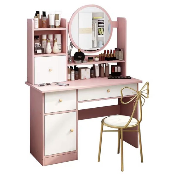 Bedroom Dressing Tables Modern Simple Makeup Cabinet with LED Mirror 800mm Carousel 1