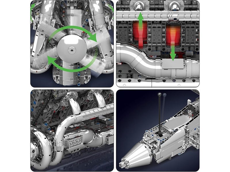 MOC Technology V8 Engine Eight Cylinder Engine Series, Gasoline Engine Block Kit Carousel 6
