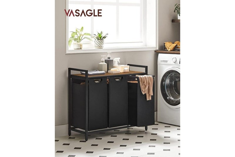 Vasagle 3-Compartment Laundry Storage Shelf Carousel 1