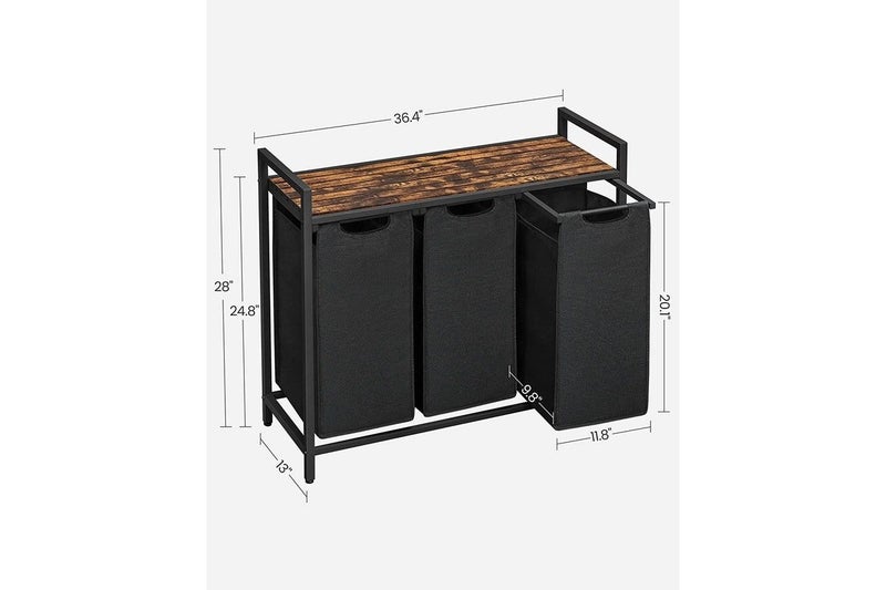 Vasagle 3-Compartment Laundry Storage Shelf Carousel 3