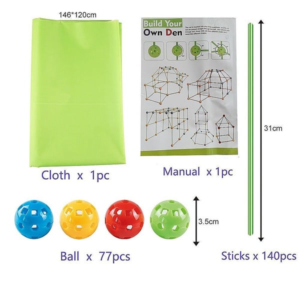 Randy & Travis Machinery 217Pcs Kids Construction Fort Building Kit Castles 3D P Carousel 2