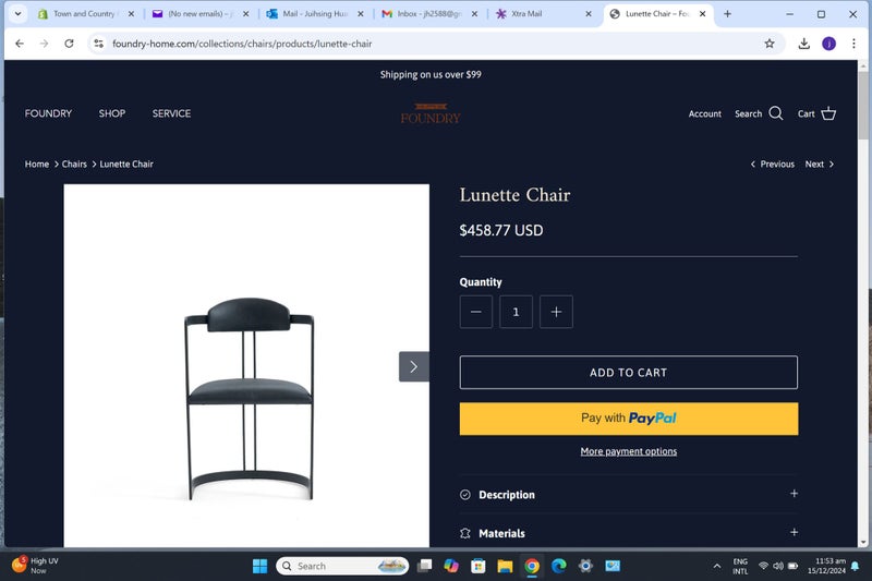 TNC Lunette Chair, Black Leather and Steel Frame Carousel 10