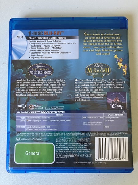 The Little Mermaid : Ariel's Beginning / Return to The Sea Blu Ray Carousel 3