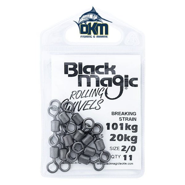 BLACK MAGIC ROLLING SWIVELS 20kg (101kg breaking strain) Pack of 11 Carousel 1