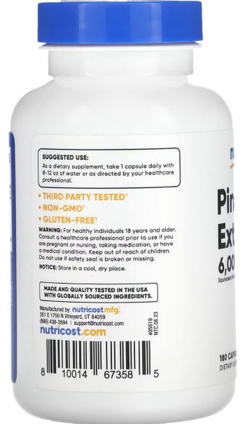 PINE BARK 6,000 MG 180 CAPS - ANTIOXIDANT - E0727 Carousel 3