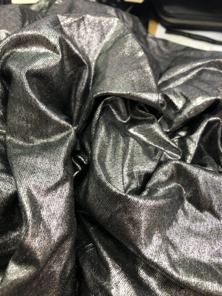 Silver and Black stretchy Paula Ryan fabric 140 cm x 6 metres Carousel 1