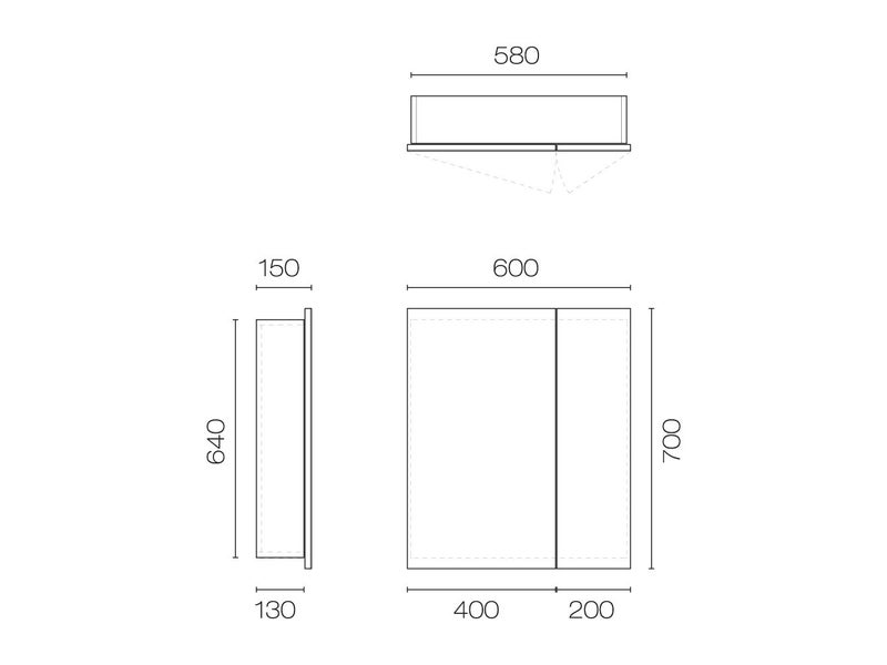 Mia 600 Mirror Cabinet White Gloss *Excess Stock* Was $499 Carousel 2