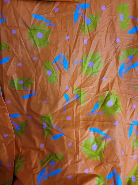 Orange chintz flower fabric Carousel 2