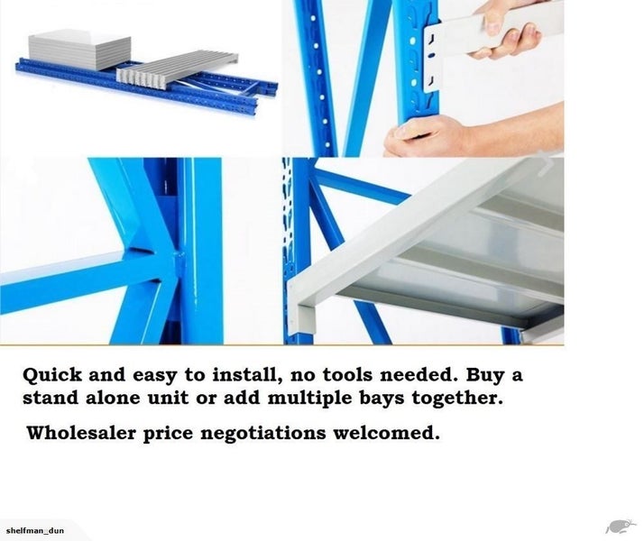 Heavy duty Shelving unit 6M(L) x 0.5M(W) x 2M(H) 2400kg fits in 20 ft container Carousel 5