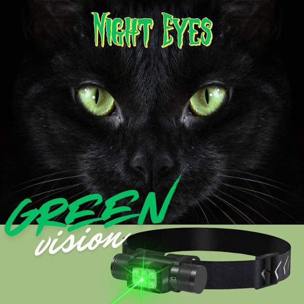 Headlamp 'Night Eyes' - Red/Green/White Colour Changing - Rechargeable - IP66 Carousel 2