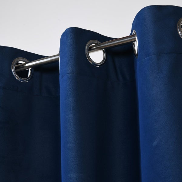 Cadence & Co. Byron Matte Velvet Blockout Eyelet Curtains Ocean Blue 225x223cm Carousel 2