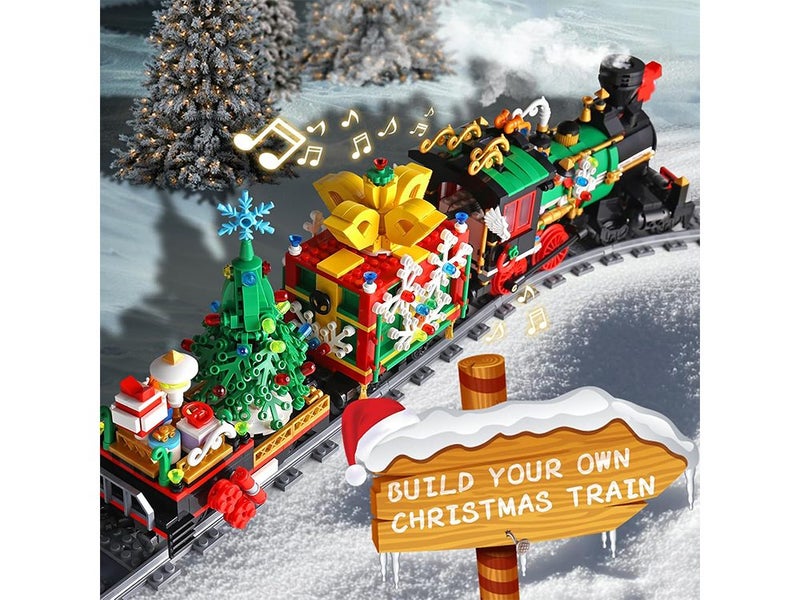 Electric LED Light,Train Track Vehicle Model Building Sets, Christmas Vacation Carousel 2