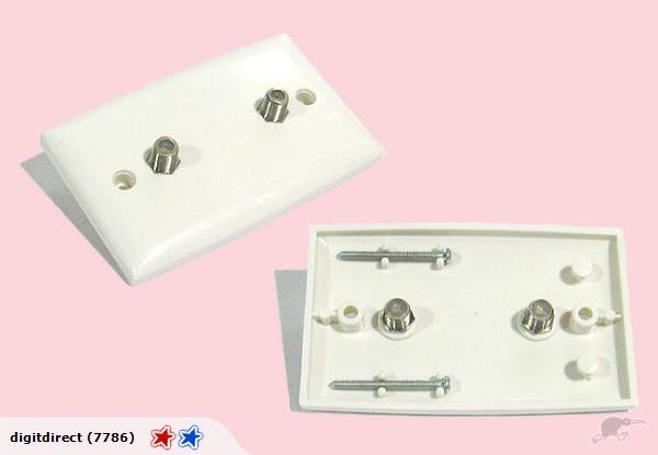 WALL MOUNT PLATE WITH 2 F-TYPE RG CONNECTOR OUTLET Carousel 1