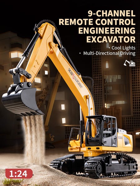 RC excavator Digger, 1:24, Rechargeable,9CH. Carousel 1