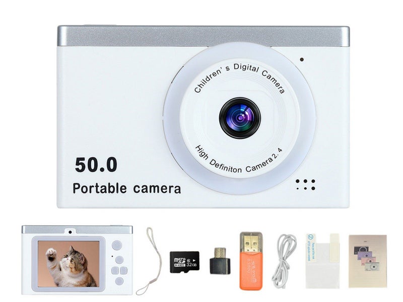 Digital Camera 32GB Memory Card Fill Digital Point And Shoot Camera White Carousel 1