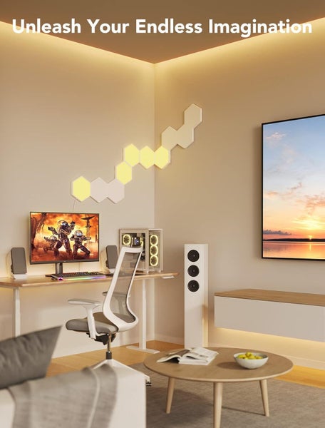 Govee Glide Hexa RGBIC Hexagon Wi-Fi Wall Lights - 10PC Carousel 9