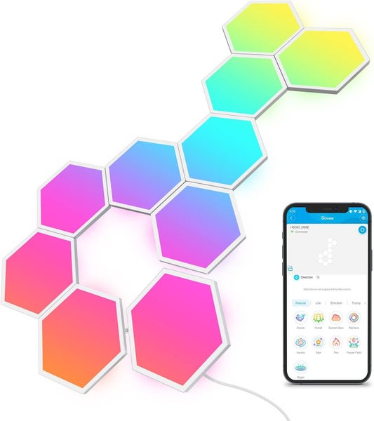 Govee Glide Hexa RGBIC Hexagon Wi-Fi Wall Lights - 10PC Carousel 1