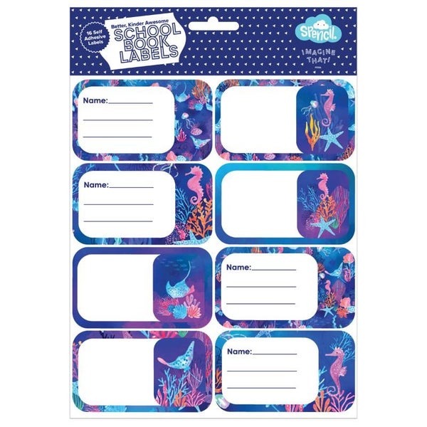 Spencil Coral Garden Name & Subject Labels 16 Pack Carousel 1