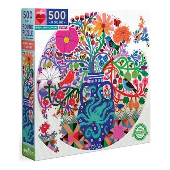eeBoo: 500pce Puzzle, Birds & Flowers Carousel 1