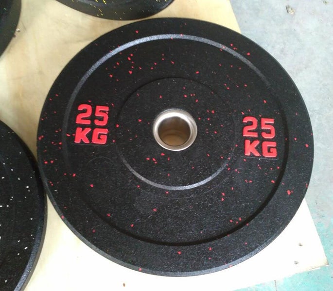 25KGX2 Bumper Plates Black Rubber D:450mm 50mm (EZ221-5X2) A pair Carousel 2