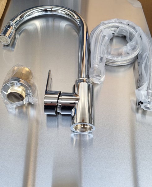 Stainless Steel Bench & Double Sink with MIXER TAPS 1800W x 600W x 900H Carousel 5