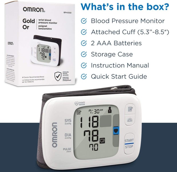 All-New OMRON Gold Wireless Wrist Blood Pressure Monitor with Heart Zone Carousel 8