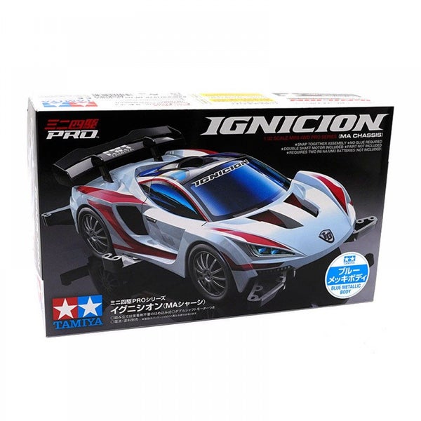 Tamiya 1/32 Mini 4WD JR Ignicion Blue Metallic MA Chassis Kit Carousel 3