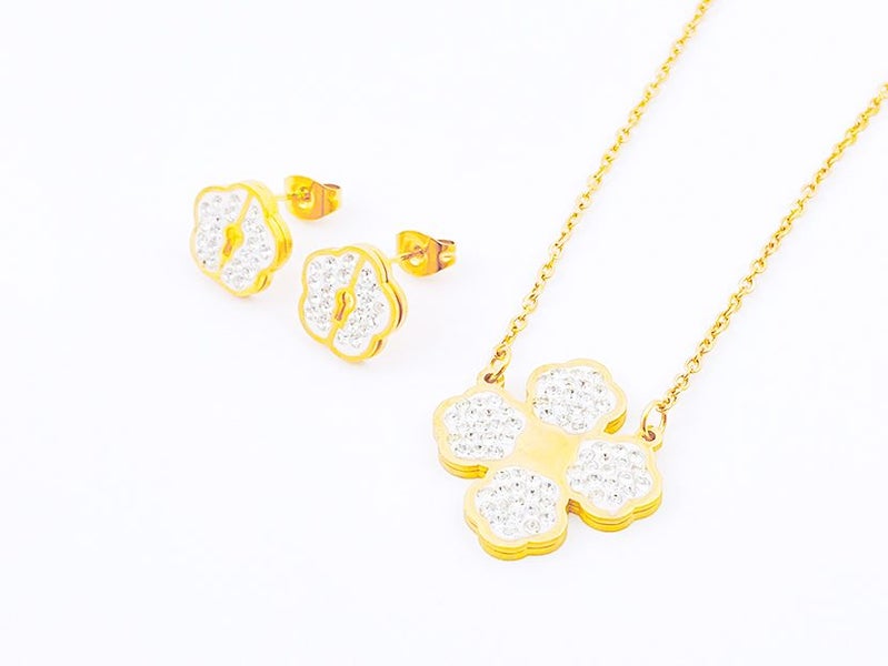 Zircon Starlight Gold-Plated Earrings and Necklace Set Carousel 1