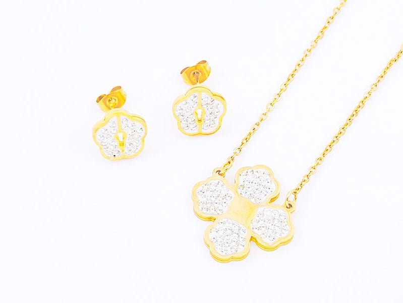 Zircon Starlight Gold-Plated Earrings and Necklace Set Carousel 2