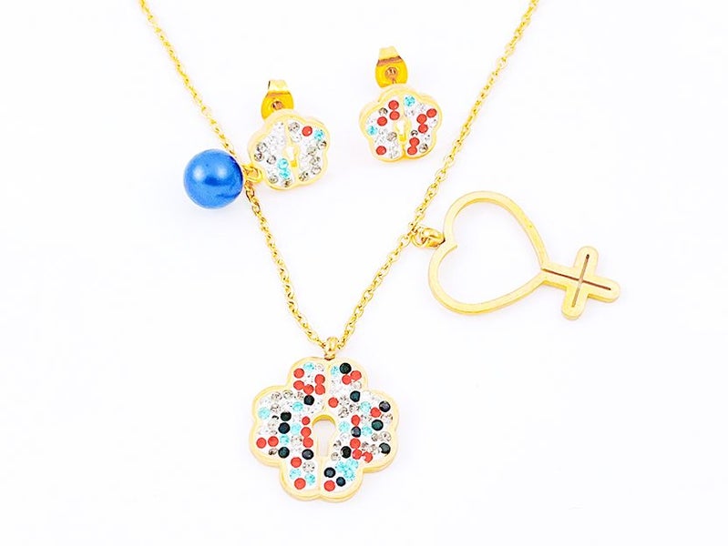 Stylish Titanium Gold Jewelry Set Carousel 2