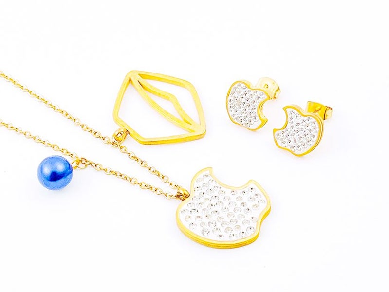 Zircon Starlight Gold-Plated Earrings and Necklace Set Carousel 2
