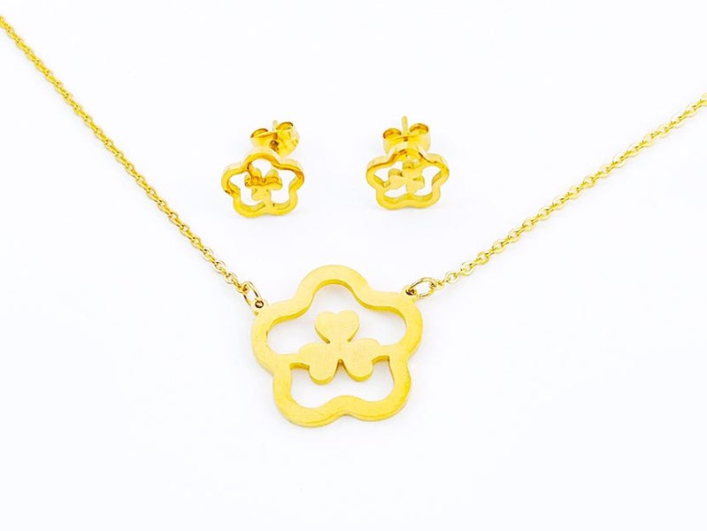 Classic Gold-Plated Earrings with Necklace Set Carousel 2