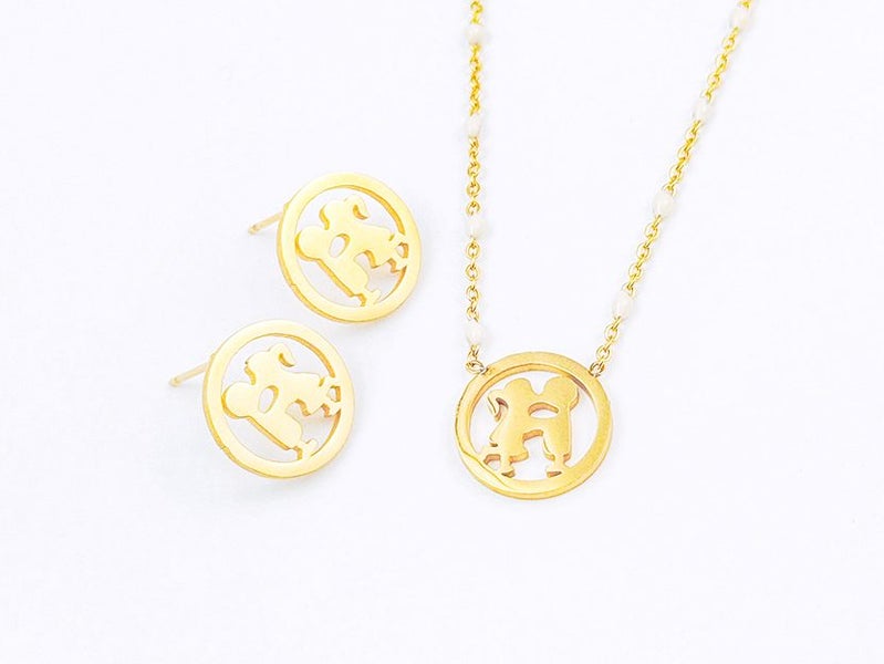 Gold Plated Beauty on Ears Neck Earrings Necklace Set Carousel 1