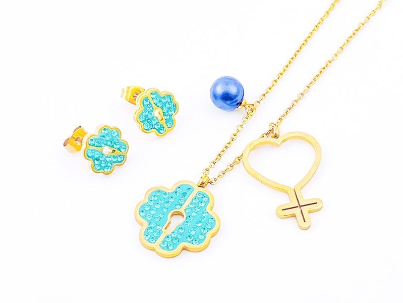 Zircon Starlight Gold-Plated Earrings and Necklace Set Carousel 1