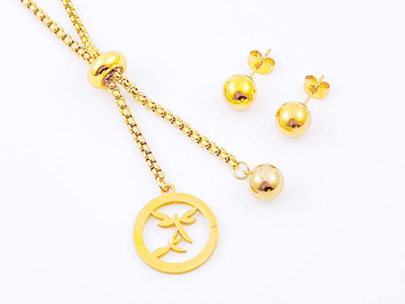 Delicate Gold-Plated Smooth Ear Jewelry Set Carousel 2