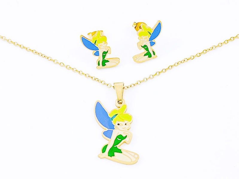 Adorable Cartoon Gold-Plated Earrings and Necklace Set Carousel 2