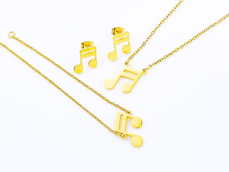 Melodic Rhyme Gold-Plated Musical Note Jewelry Trio Carousel 2