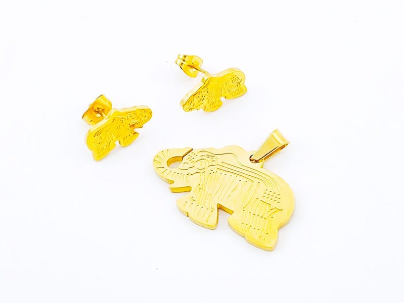 Prestigious Auspicious Gold-Plated Elephant Earrings Set Carousel 1