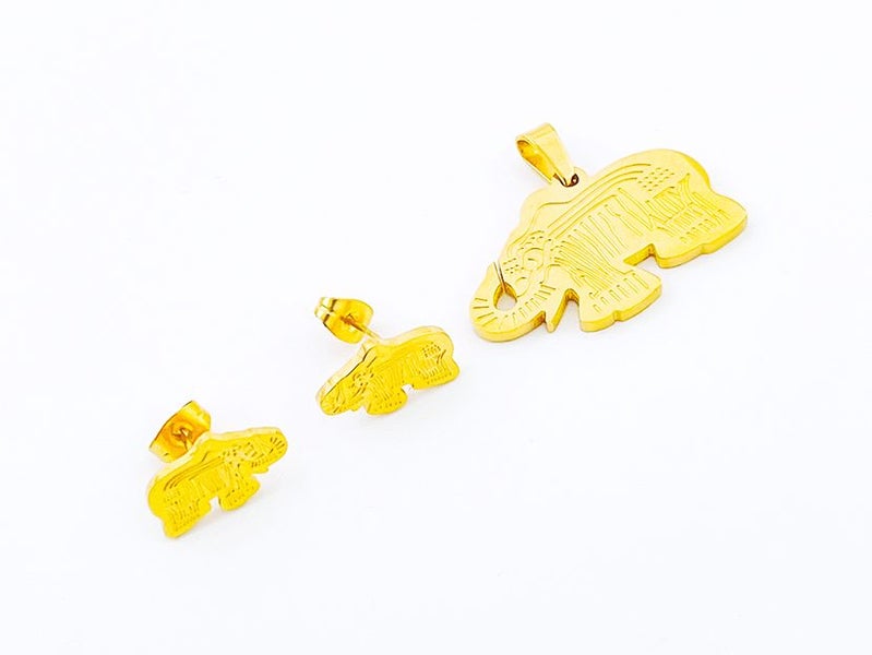 Prestigious Auspicious Gold-Plated Elephant Earrings Set Carousel 2