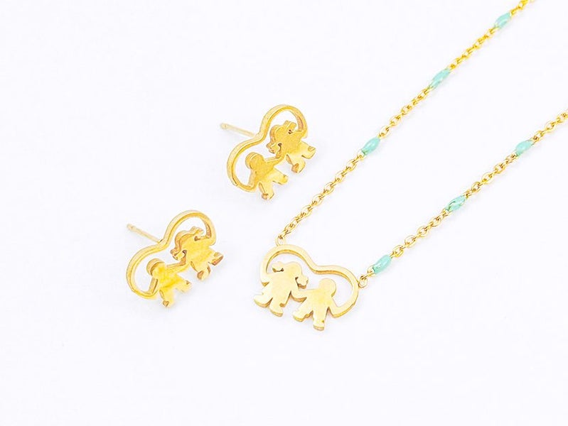 Gold Plated Beauty on Ears Neck Earrings Necklace Set Carousel 1