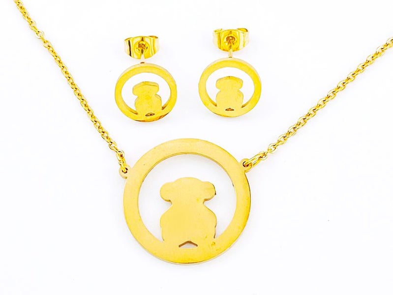 Classic Gold-Plated Earrings with Necklace Set Carousel 2