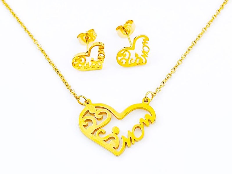 Classic Gold-Plated Earrings with Necklace Set Carousel 2
