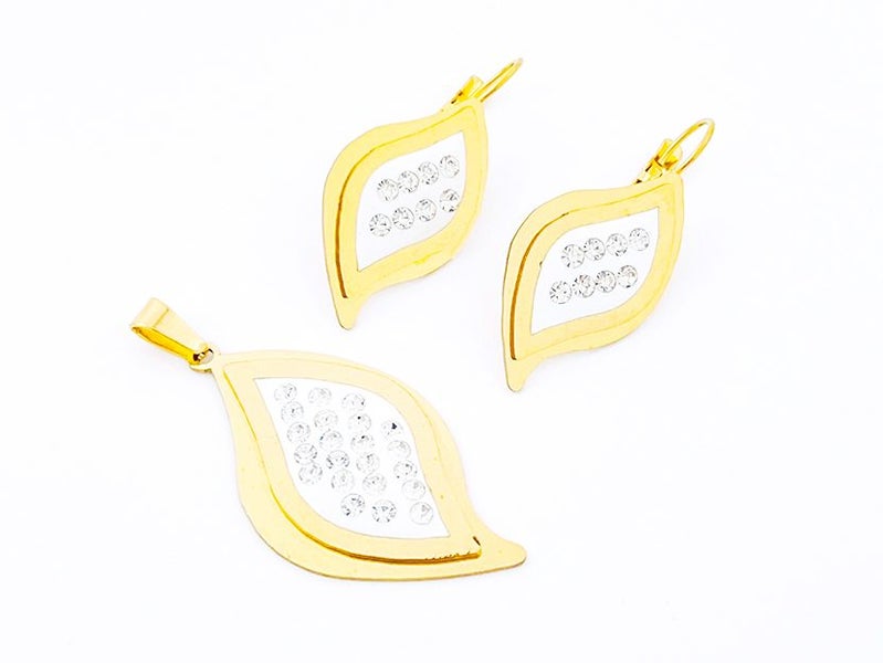 Sparkling Gold-Plated Zircon Earrings and Pendant Set Carousel 2